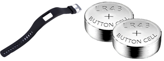 Pakke m. Silicone rem til Garmin Vivofit 4-Sort & 2 stk. Batteri til Garmin Vivofit 4