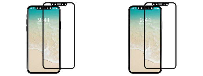 2x 3D Skærmbeskyttelse / Hærdet Beskyttelsesglas til iPhone X/XS Sort