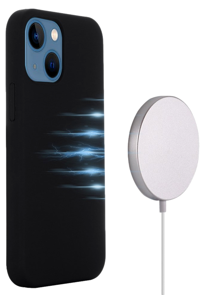 Silikone Cover med MagSafe til iPhone 14 Plus-Sort
