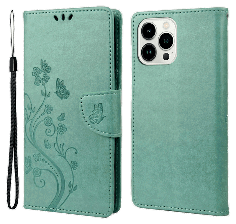 Lino Læder Flip Cover til iPhone 14 Pro Max-Grøn