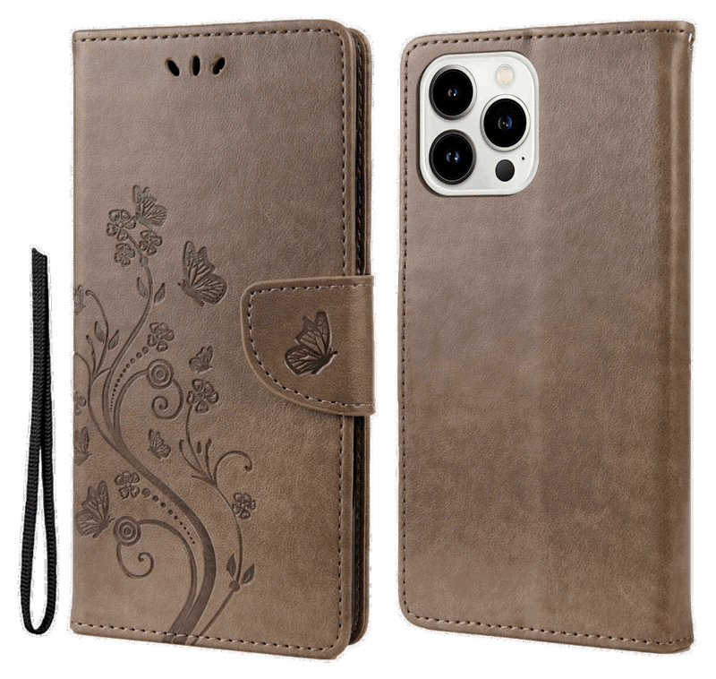 Lino Læder Flip Cover til iPhone 14 Pro Max-Grå