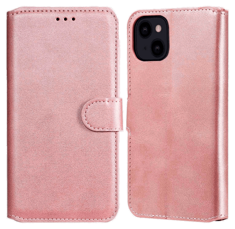 Graviera Læder Flip Cover til iPhone 14-Lyserød