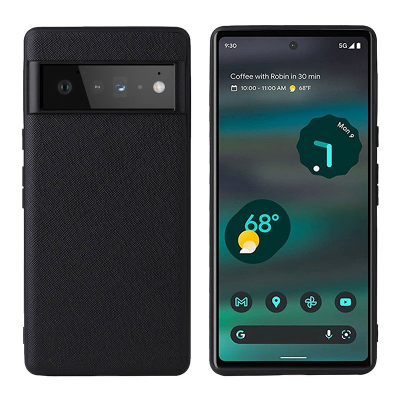 Sort Lædercover til Google Pixel 6a