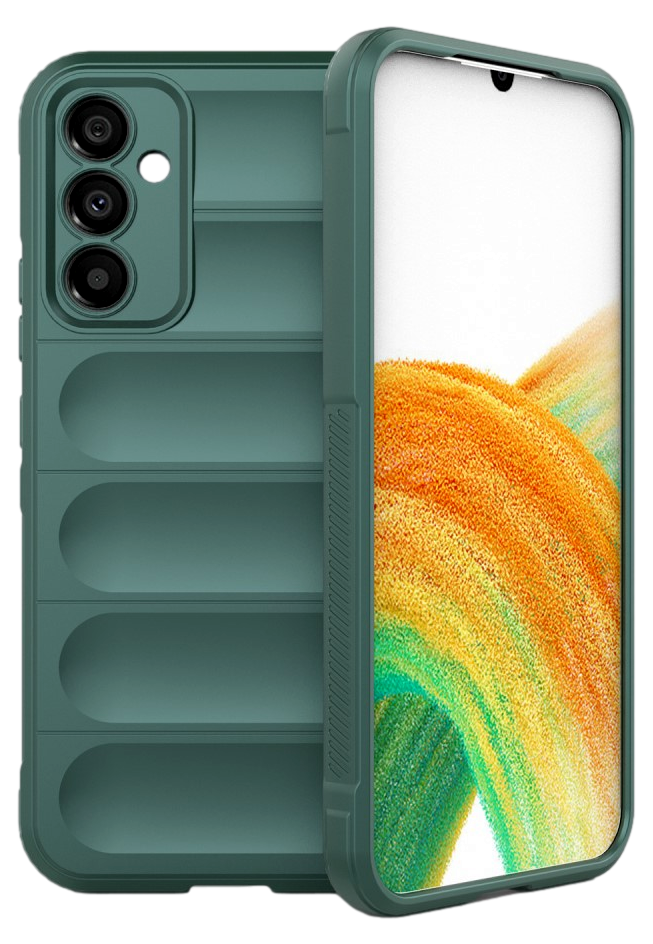 Wave Silikone Cover til Samsung Galaxy A34 5G-Mørkegrøn