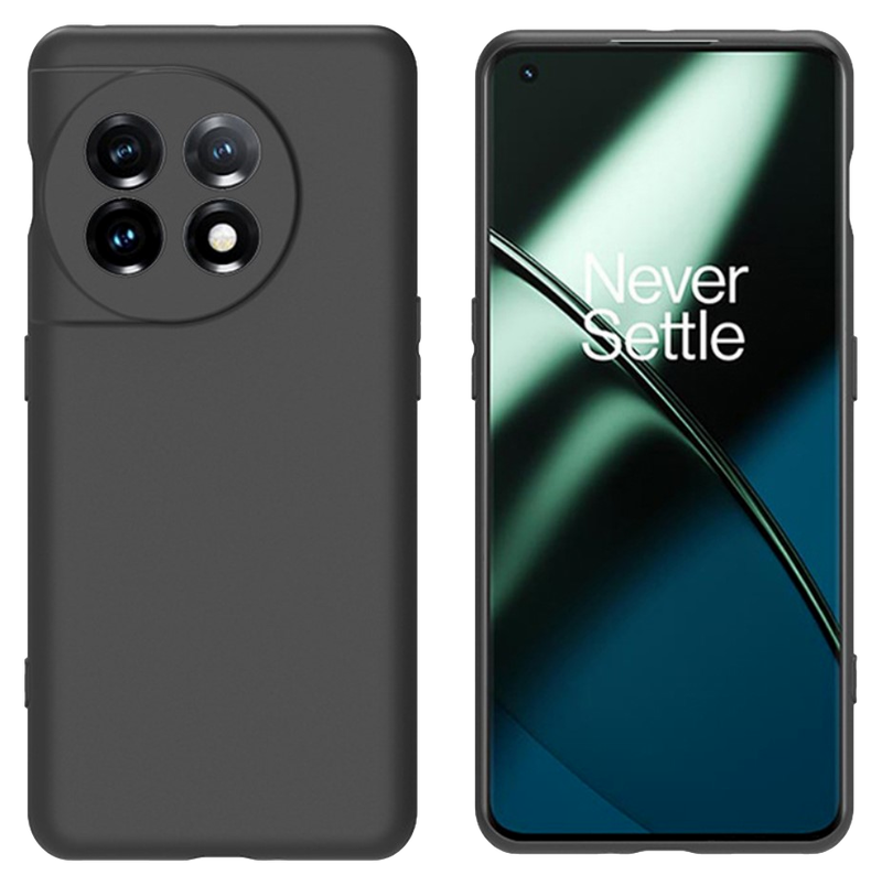 Matte Sort Silikone Cover til OnePlus 11 5G