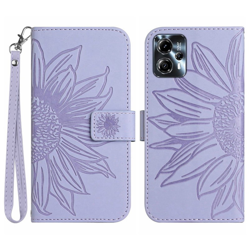 Solsikke Flip Cover til Motorola Moto G13 / G23 / G53-Lilla
