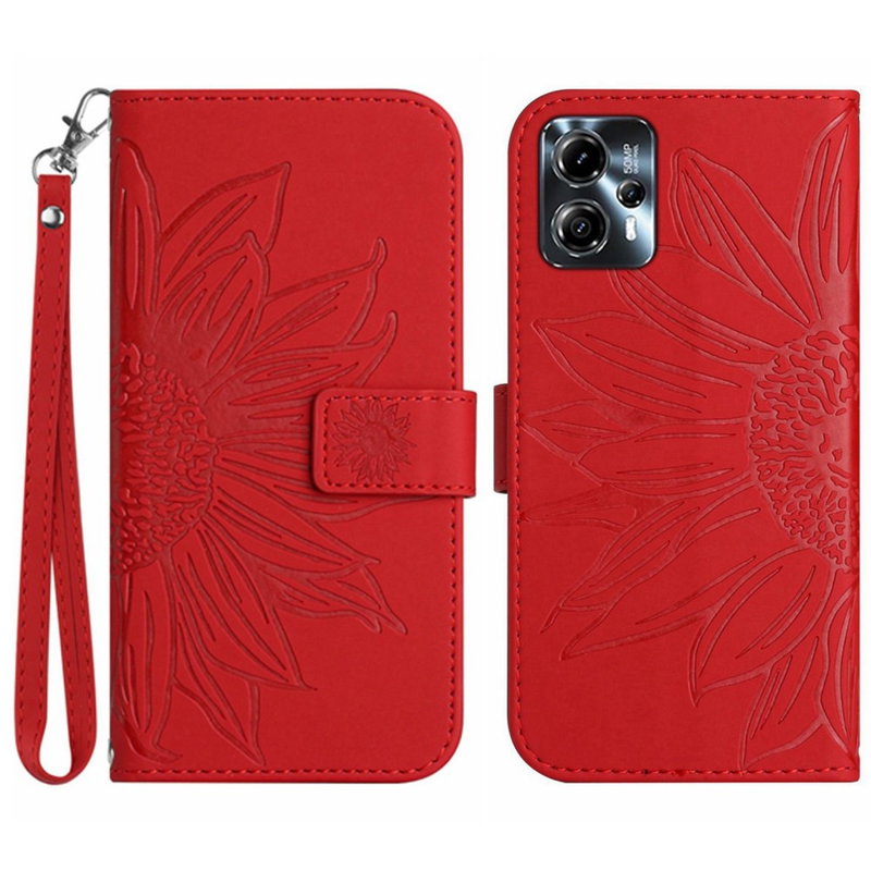 Solsikke Flip Cover til Motorola Moto G13 / G23 / G53-Rød