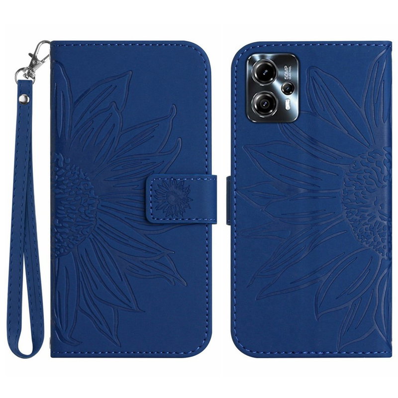 Solsikke Flip Cover til Motorola Moto G13 / G23 / G53-Blå
