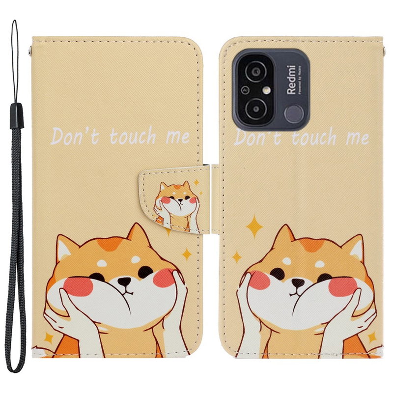 Sødt Shibu Flip Cover til Xiaomi Redmi 12C 4G, med Hank, Støttefod og Mobilpung