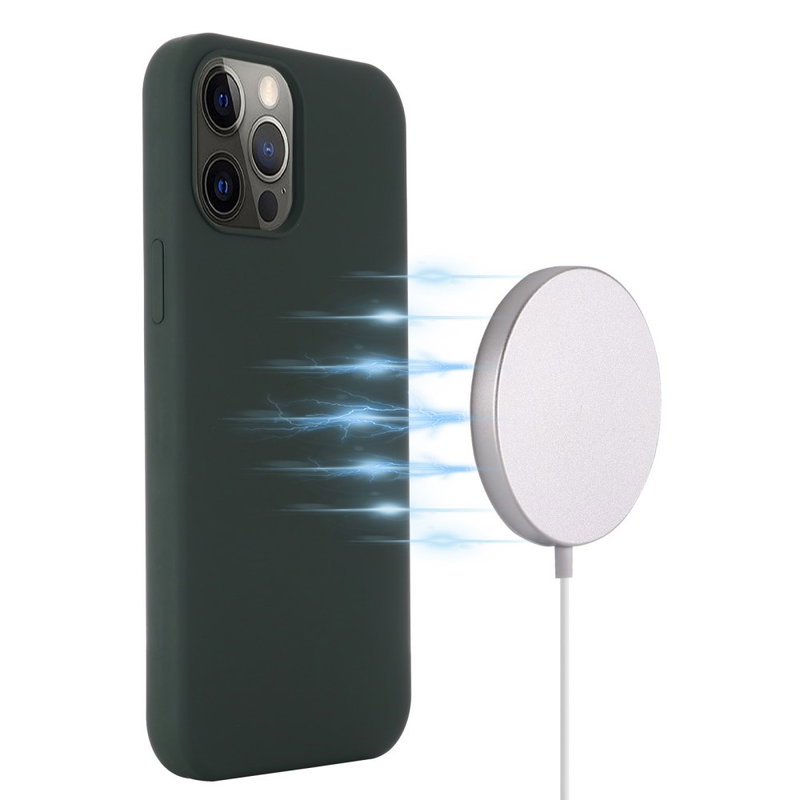 Silikone Cover med MagSafe til iPhone 15 Pro-Mørkegrøn