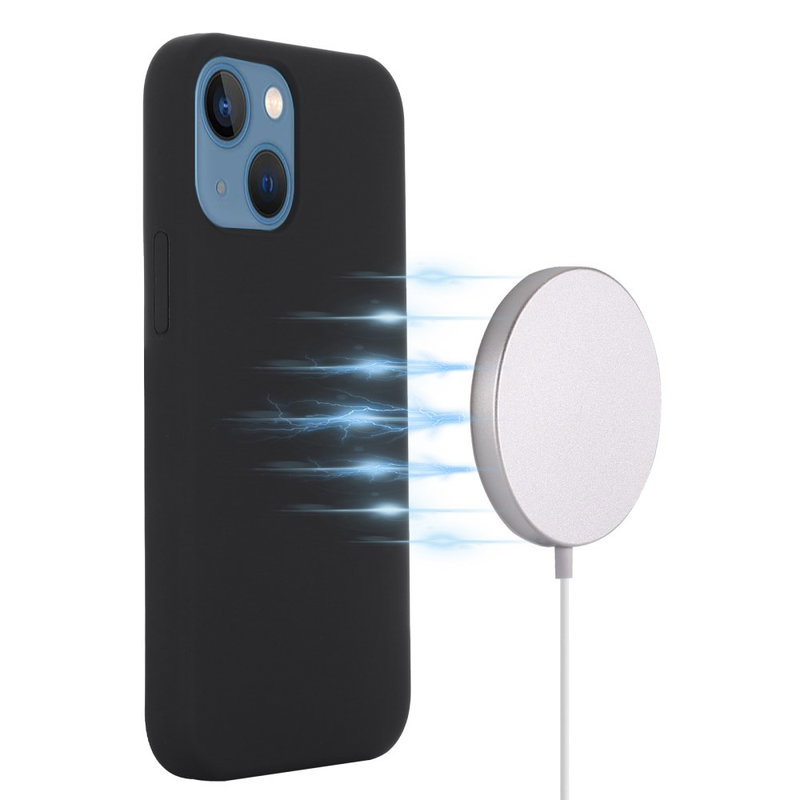Silikone Cover med MagSafe til iPhone 15-Sort