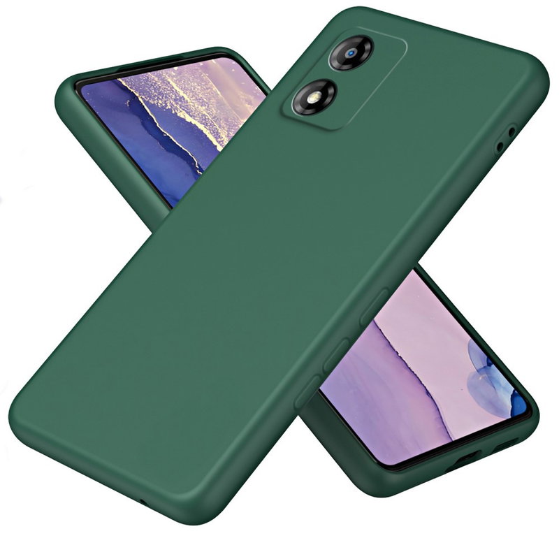 Soft Mat Silikone Cover til Motorola Moto E13-Grøn