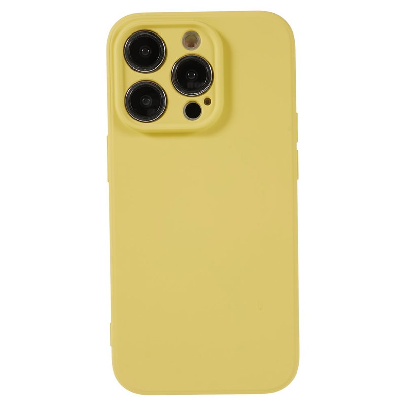 Soft Matte Silikone Cover til iPhone 15 Pro Max-Gul