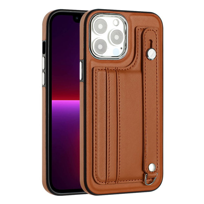 Læder Cover med Fingergreb til iPhone 15 Pro Max