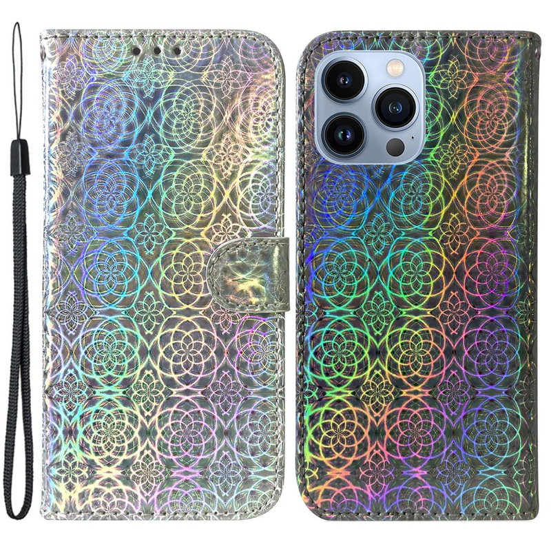 Shiny Læder Flip Cover til iPhone 15 Pro