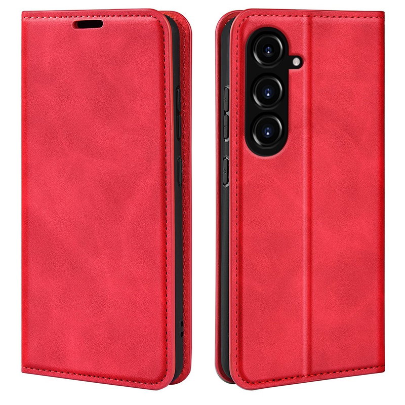 Samsung Galaxy S23 FE 5G Graviera Læder Flip Cover med Stand-Rød