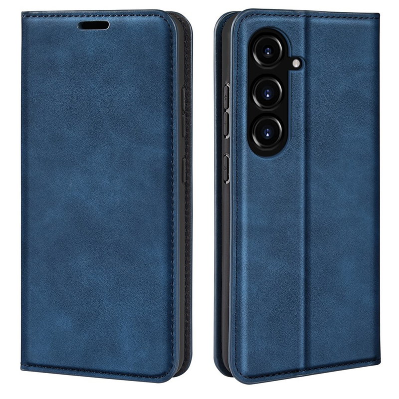 Samsung Galaxy S23 FE 5G Graviera Læder Flip Cover med Stand-Blå
