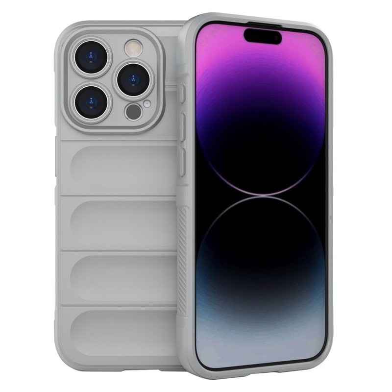 Wave Silikone Cover til iPhone 15 Pro Max-Grå