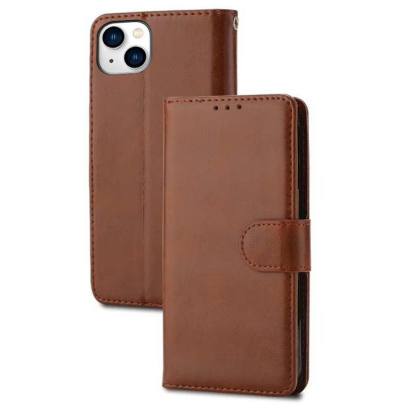 Graviera Flip Cover til iPhone 15 Plus-Brun