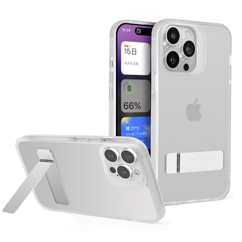 Hard Case Cover med Kickstand til iPhone 15 Pro Max-Hvid