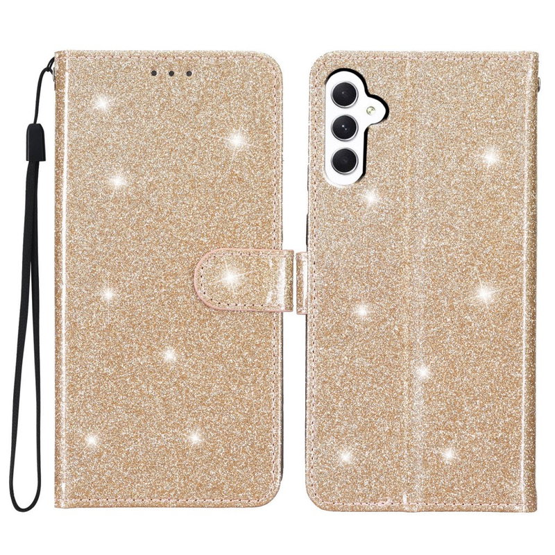 Stars Flip Cover med Mobilpung til Samsung Galaxy A25 5G-Guld