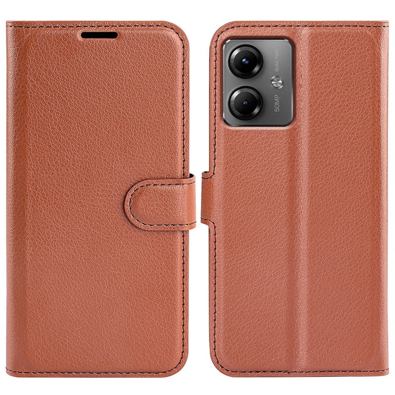 Motorola Moto G14 Lædercover - Beskyttelse med Kortholder & Filmstand