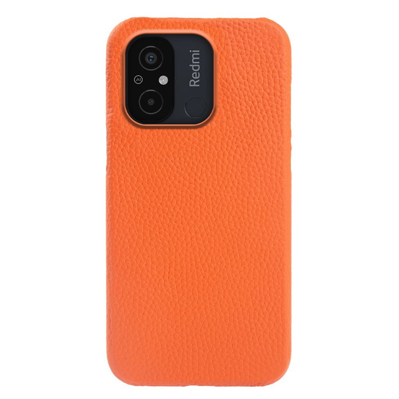 Læder Cover til Xiaomi Redmi 12C 4G, fås i Flere Farver-Orange