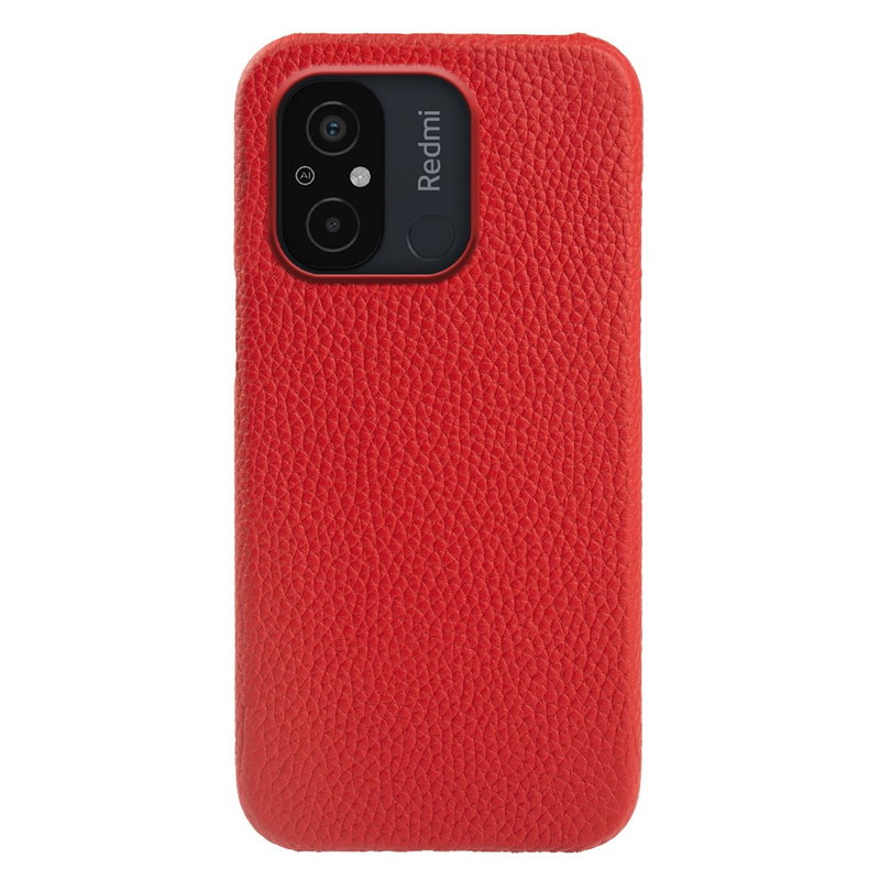 Læder Cover til Xiaomi Redmi 12C 4G, fås i Flere Farver-Rød
