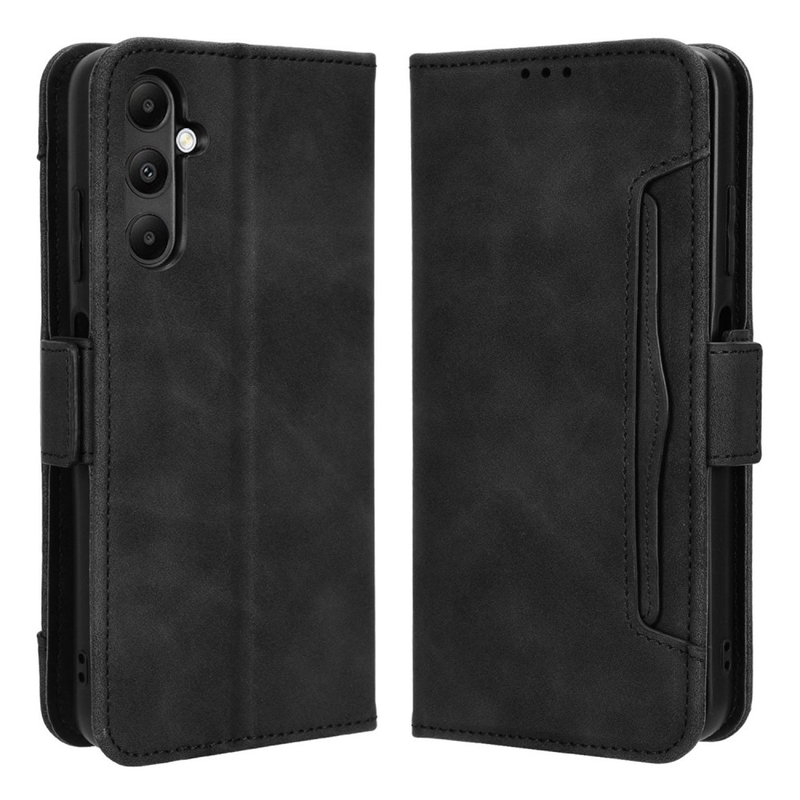 Rustik Læder Flip Cover med Kortholder til Samsung Galaxy A05S-Sort
