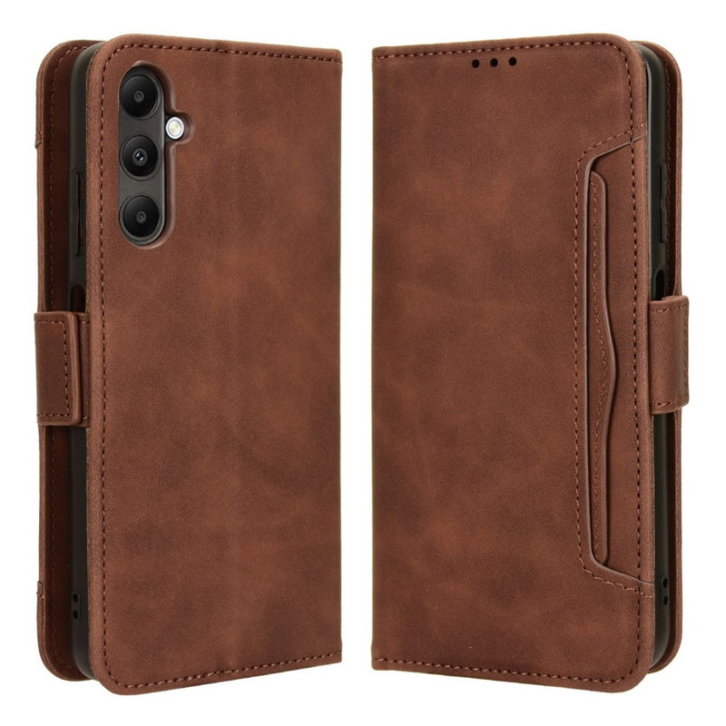 Rustik Læder Flip Cover med Kortholder til Samsung Galaxy A05S-Brun