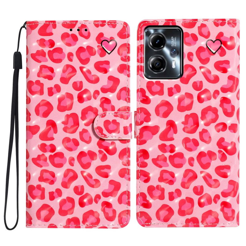 Motorola Moto G13 / G23 / G53 Pink Leopard Flip Cover