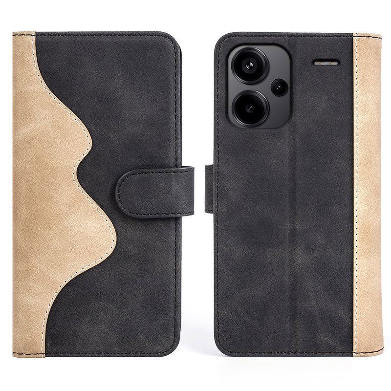 Xiaomi Redmi Note 13 Pro Plus 5G Dual Læder Flip Cover i To Farver-Sort
