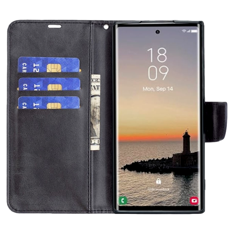 Rustikt Læder Flip Cover til Samsung Galaxy S24 Ultra