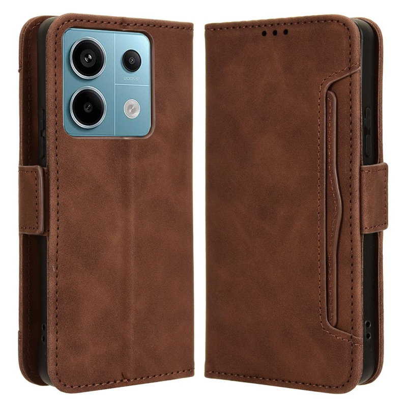 Xiaomi Redmi Note 13 Pro 5G Læder Flip Cover med Udtagelig Kortholder / Mobilpung-Brun