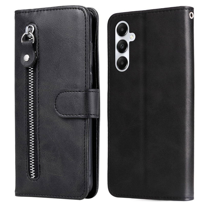 Læder Flip Cover med Pung til Samsung Galaxy A05S-Sort