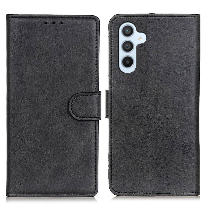 Sort Læder Flip Cover med Kortholder til Samsung Galaxy A25 5G