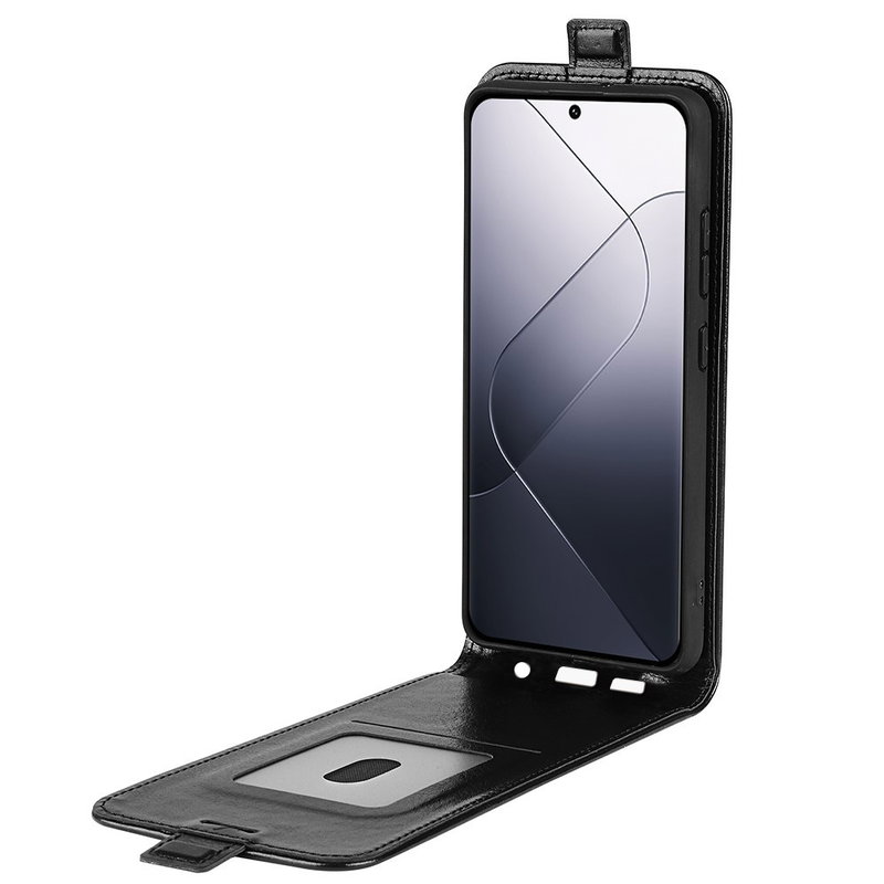 Xiaomi 14 Vertas Sort Læder Flip Cover med Kortholder