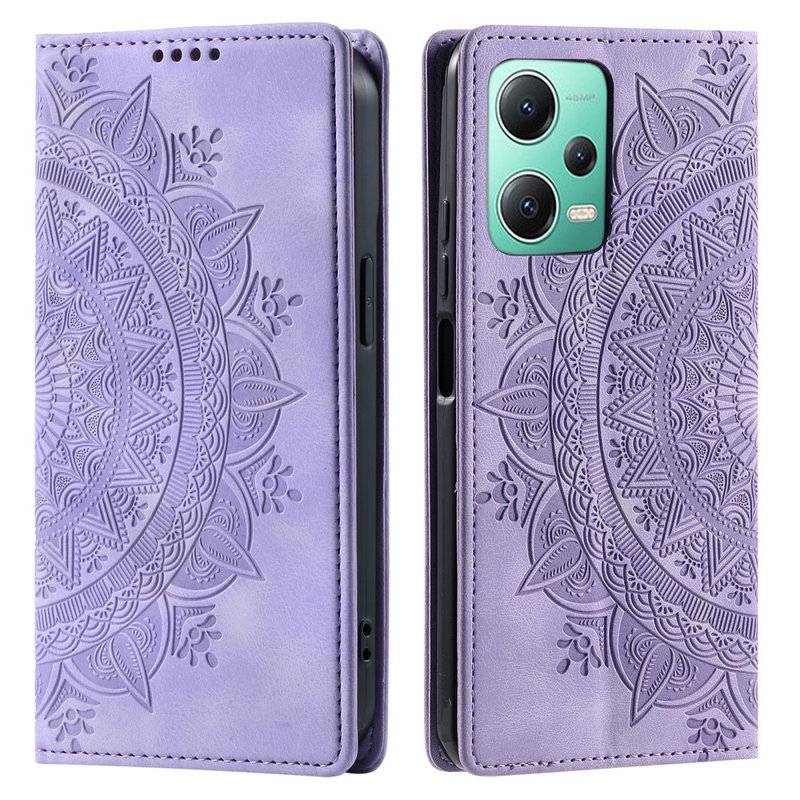 Mandala Flip Cover til Xiaomi Redmi Note 12 5G-Lilla