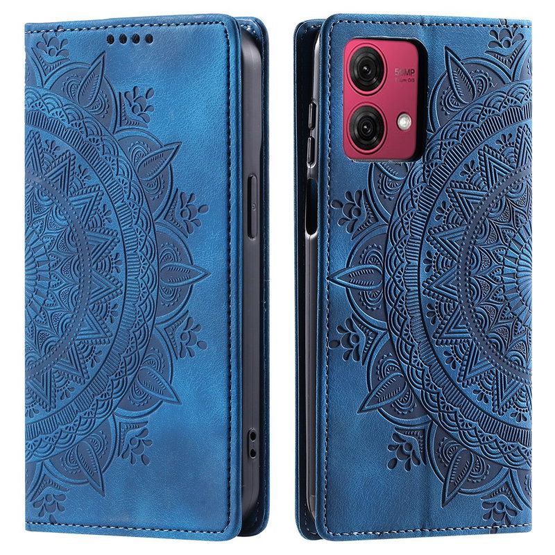 Motorola Moto G84 5G Mandala Flip Cover-Blå