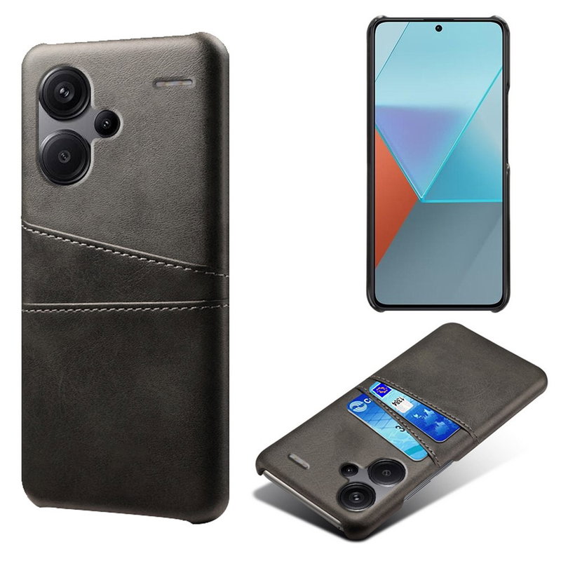 Xiaomi Redmi Note 13 Pro Plus 5G Guni Læder Cover i Sort med Lommer