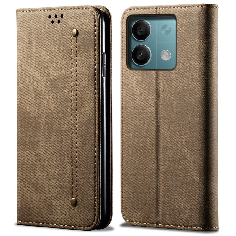 Xiaomi Redmi Note 13 Pro 5G Læder Flip Cover med Lommer til Kort-Brun