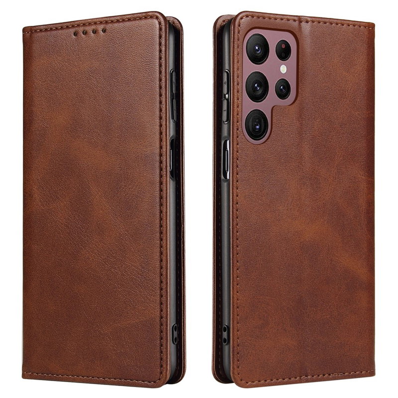 Retro Flip Cover til Samsung Galaxy S24 Ultra-Brun
