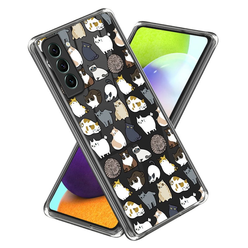 Cartoon Cats Silikone Cover til Samsung Galaxy S24
