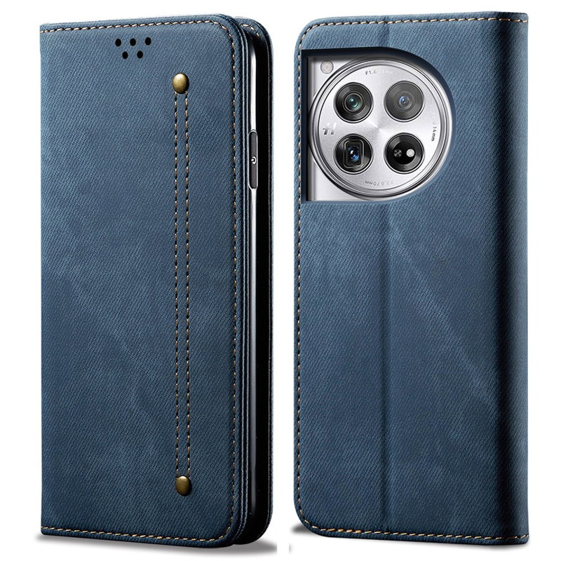Denim Flip Cover til OnePlus 12 5G-Blå