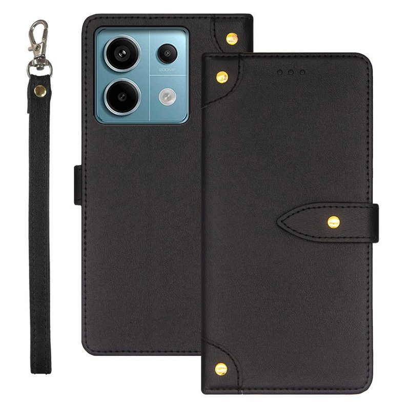 Xiaomi Redmi Note 13 Pro 5G Klassisk Læder Flip Cover med Magnet Luk, Kortholder og Stand-Sort