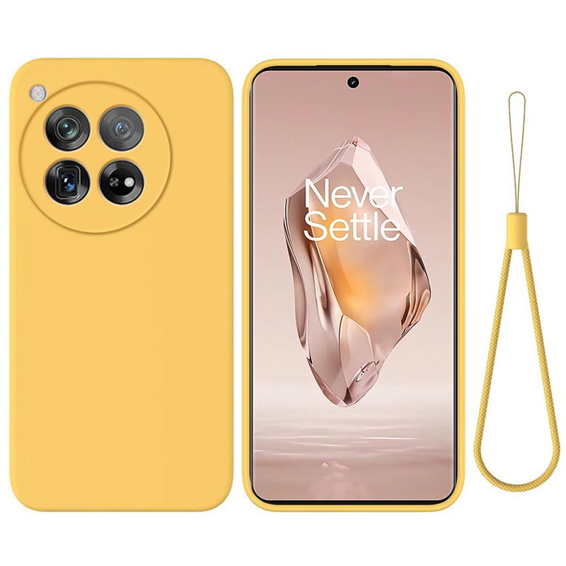 OnePlus 12R 5G Mat Silikone Cover med Hank-Gul