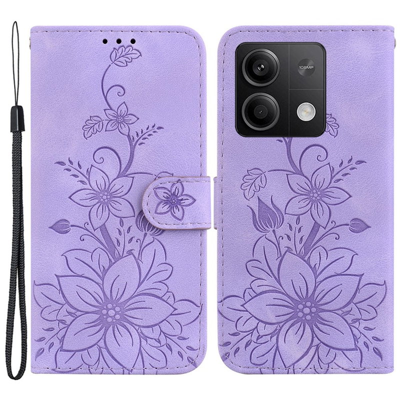 Xiaomi Redmi Note 13 5G Floral Flip Cover-Lilla