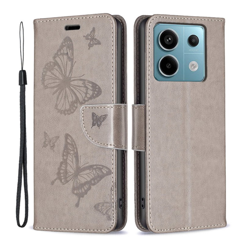 Xiaomi Redmi Note 13 Pro 5G Lino Flip Cover med Magnetisk Luk, Lommer og Stand-Grå