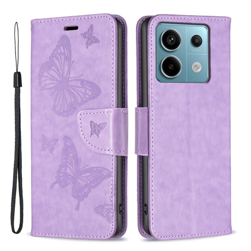 Xiaomi Redmi Note 13 Pro 5G Lino Flip Cover med Magnetisk Luk, Lommer og Stand-Lilla