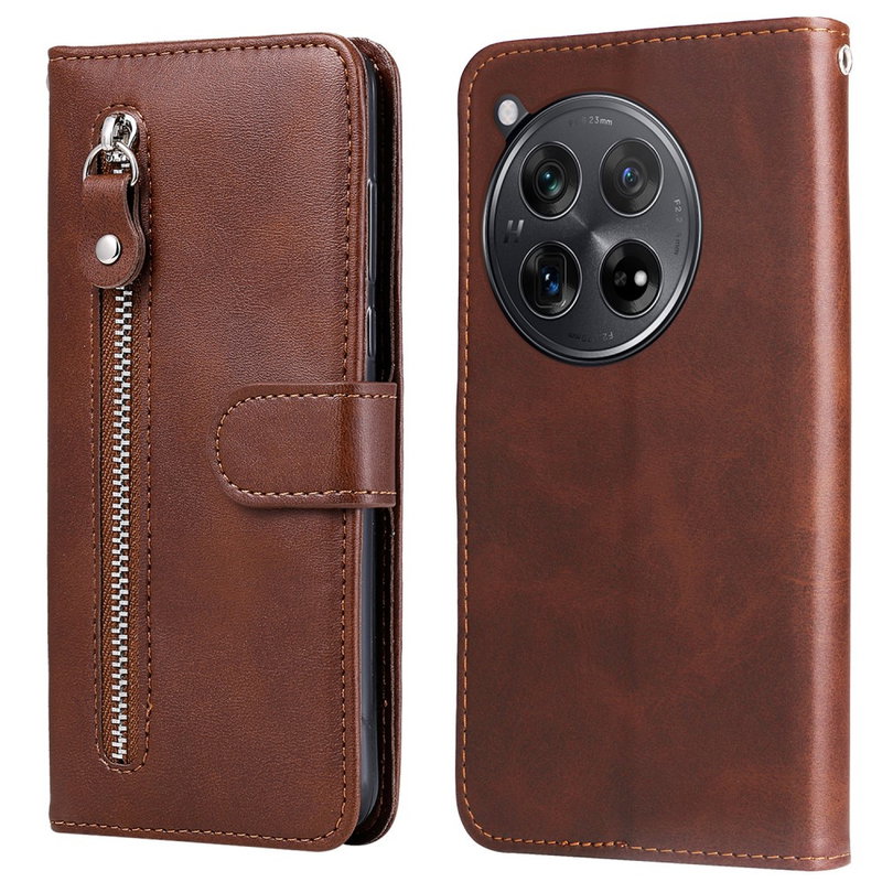 OnePlus 12R 5G Zipper Læder Flip Cover med Mobilpung